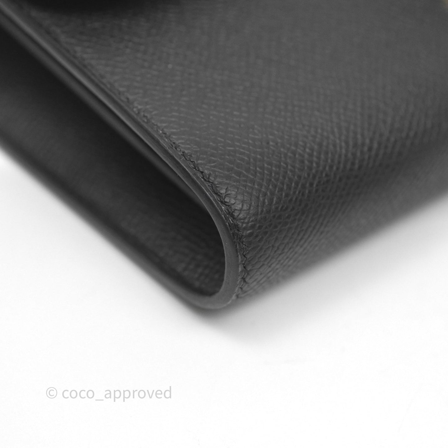 Hermès Constance Long To Go Wallet Black Noir 89 Epsom Gold Hardware