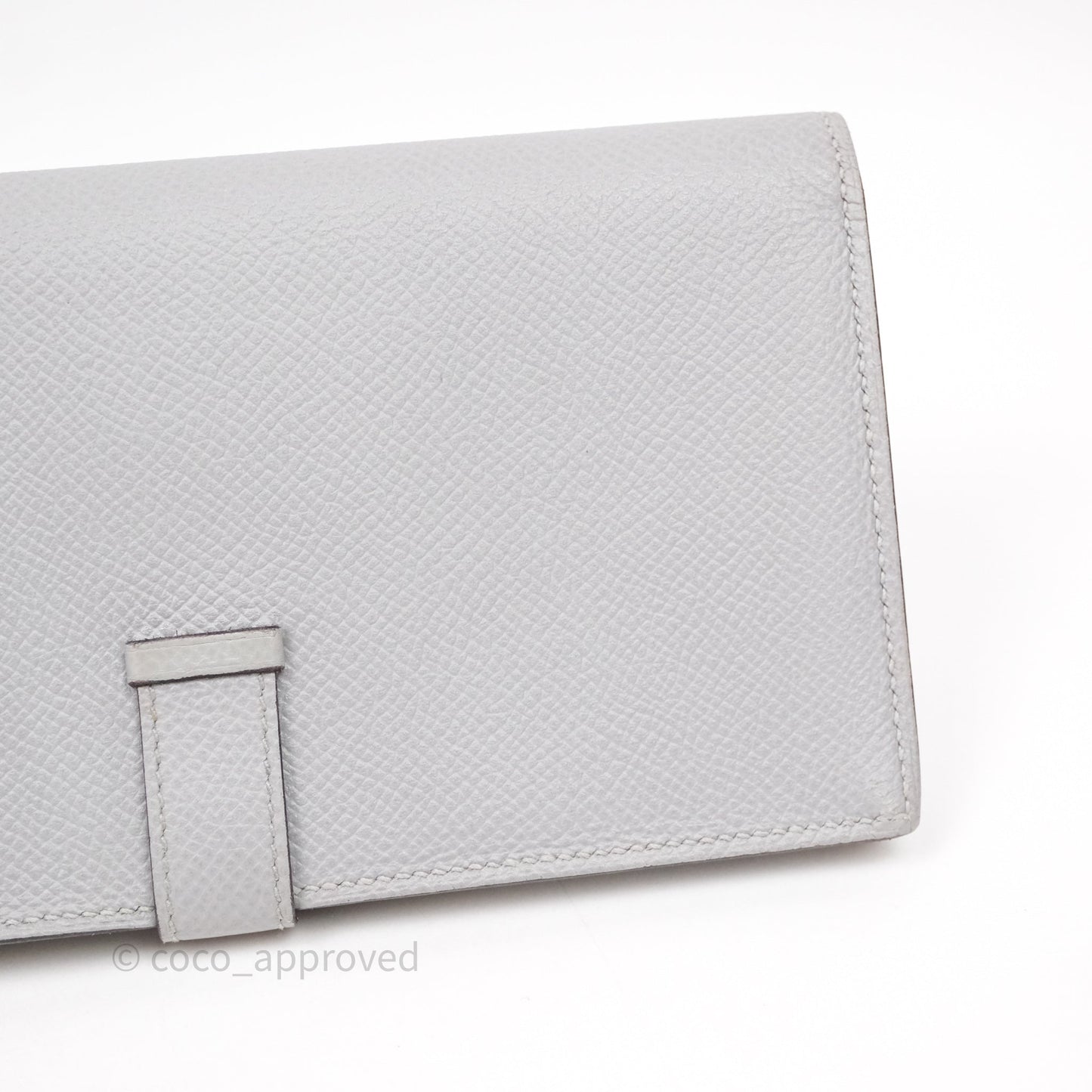Hermès Bearn Long Wallet Gris Epsom Palladium Hardware
