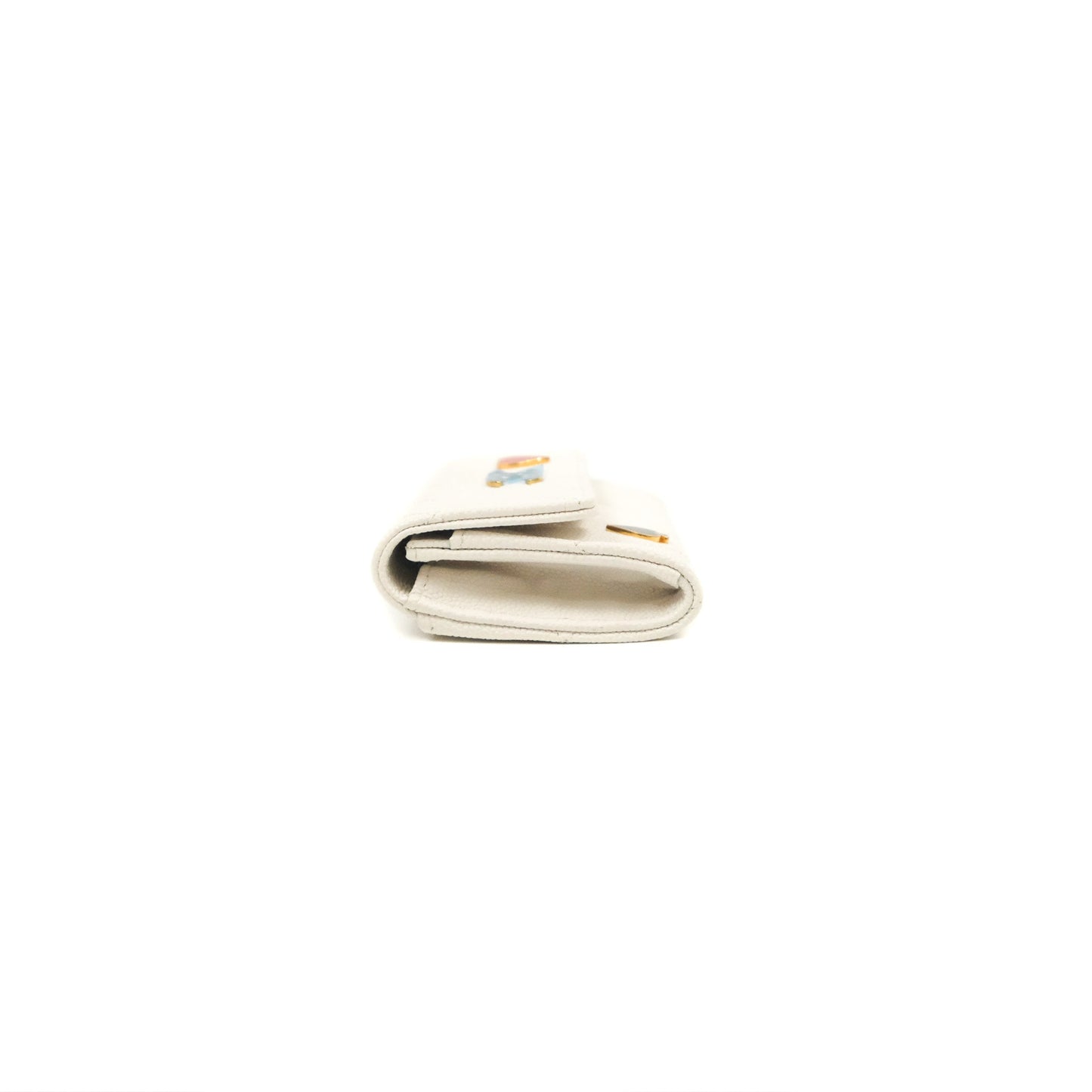 Chanel Quilted Flap Coco Casino Card Holder Caviar White Gold Hardware