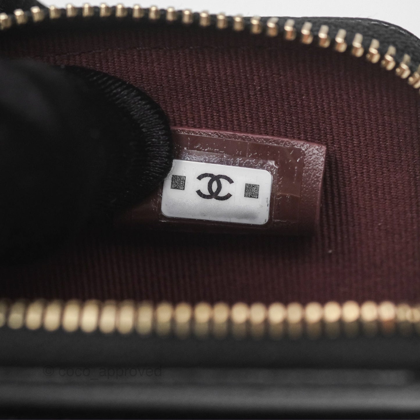 Chanel Quilted Classic Zip Card Holder Wallet Black Caviar Gold Hardware