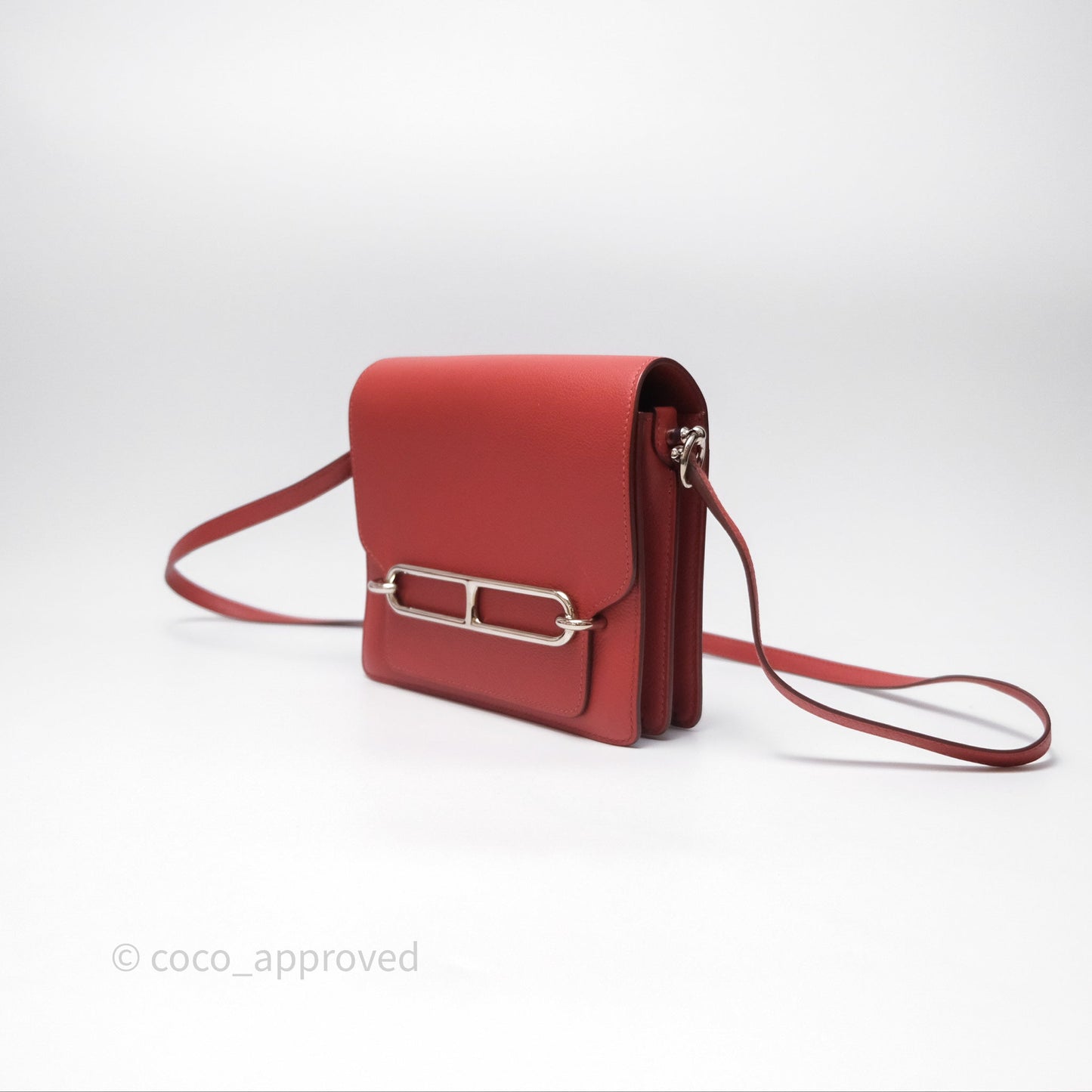 Hermès Roulis Mini Brique 36 / Caramel 28 Evercolor Palladium Hardware