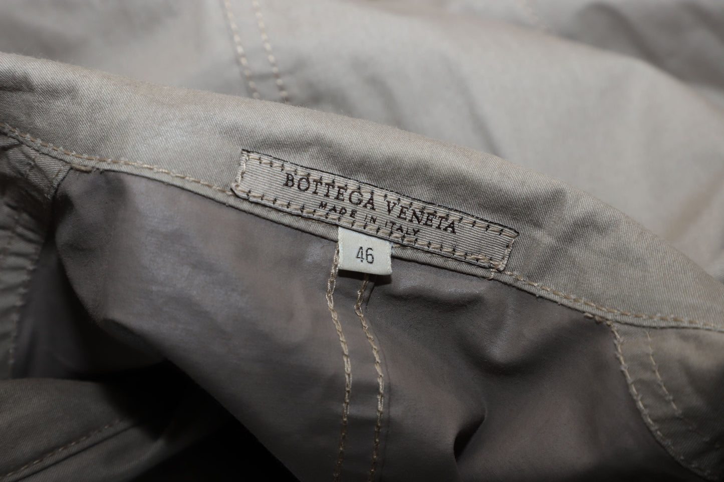 Luxury Bottega Veneta Mandarin Collar Jacket in Beige Cotton