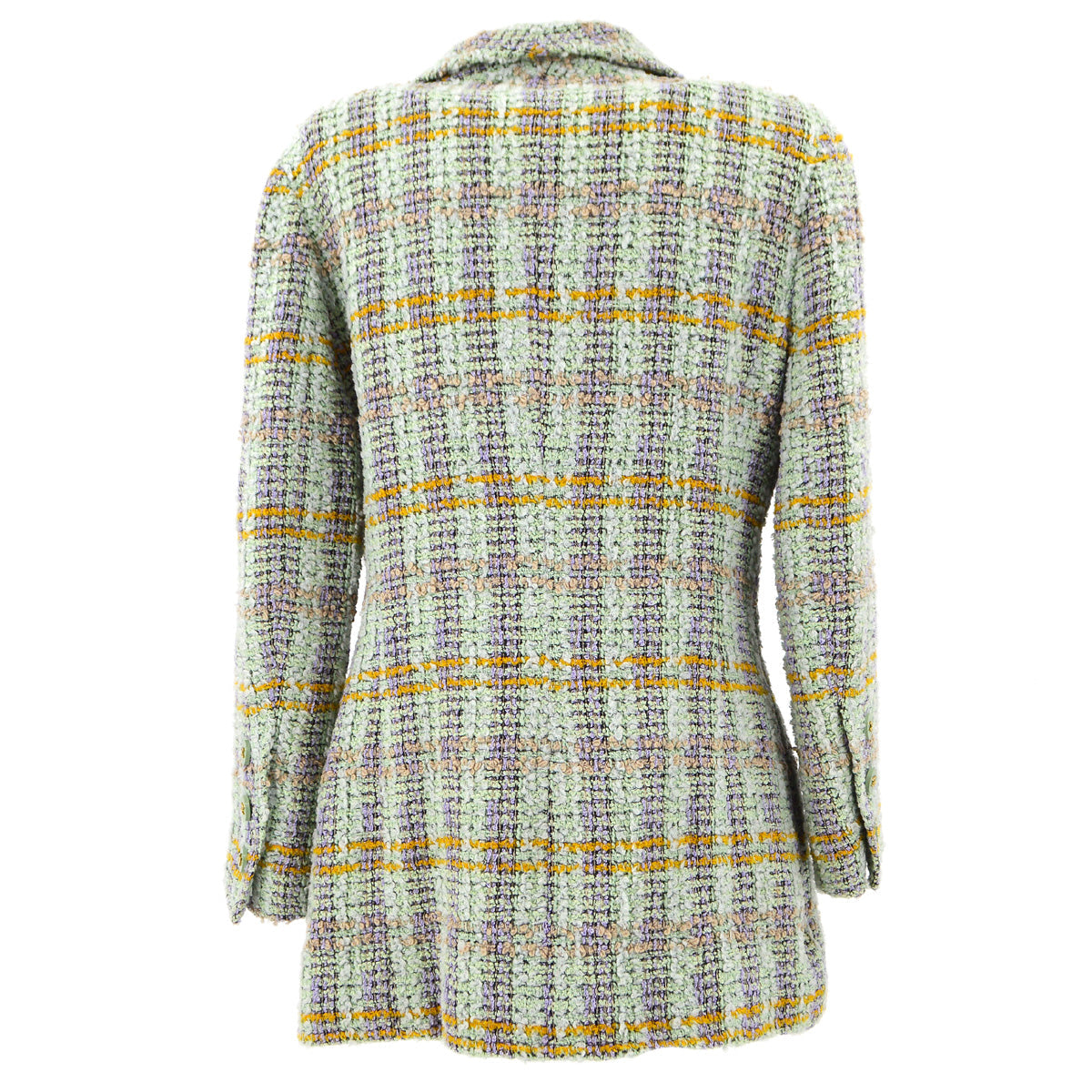 Luxury Chanel Fall 1994 tweed checkered buttoned tweed #36