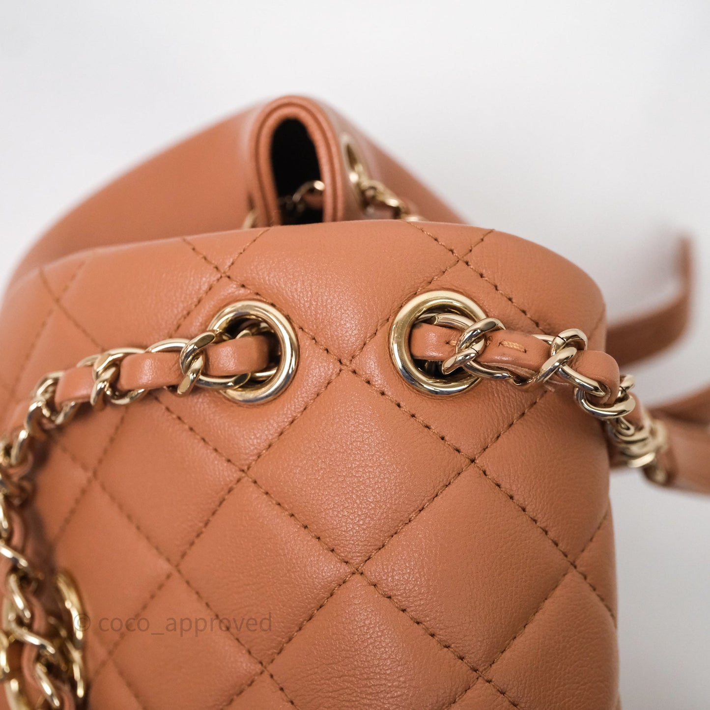 Chanel Small Duma Drawstring Backpack Camel Calfskin