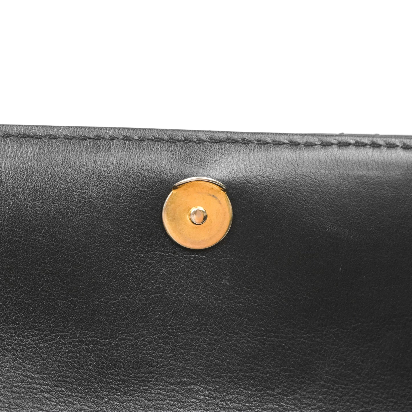 Chanel Triple Flap Bag Quilted Black Calfskin Aged Gold Hardware