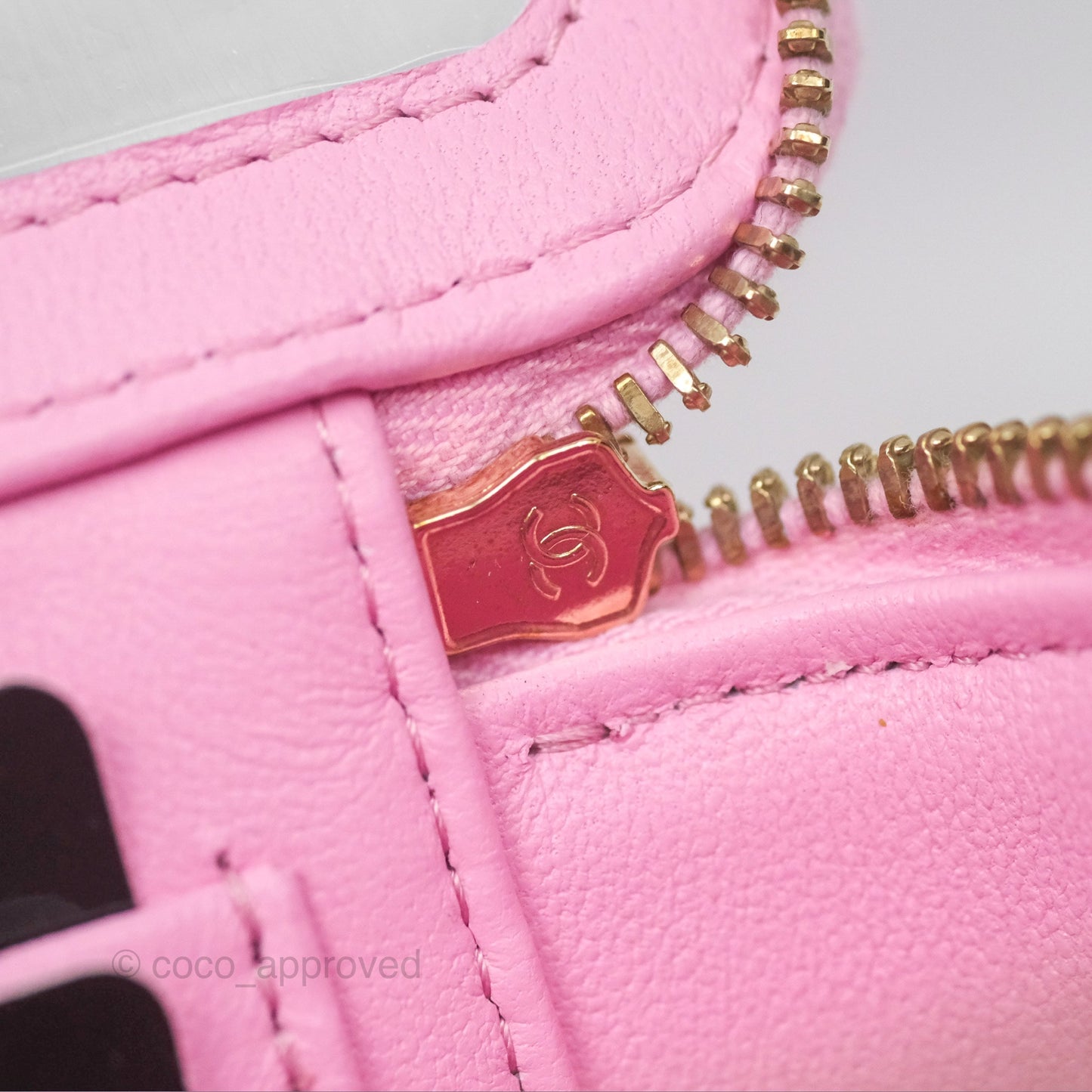 Chanel Vanity Heart Crush Adjustable Chain Pink Caviar Aged Gold Hardware