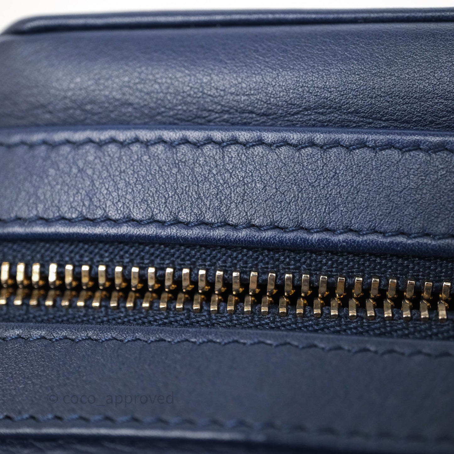 Chanel CC Octagon Camera Case Lambskin Navy Gold Hardware