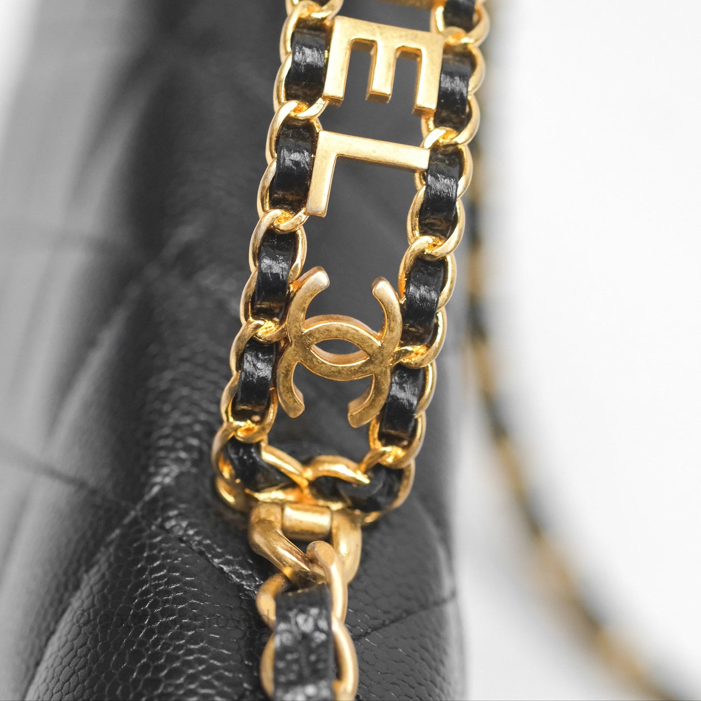 Chanel Top Handle Wallet On Chain WOC Black Caviar Gold Hardware 22S