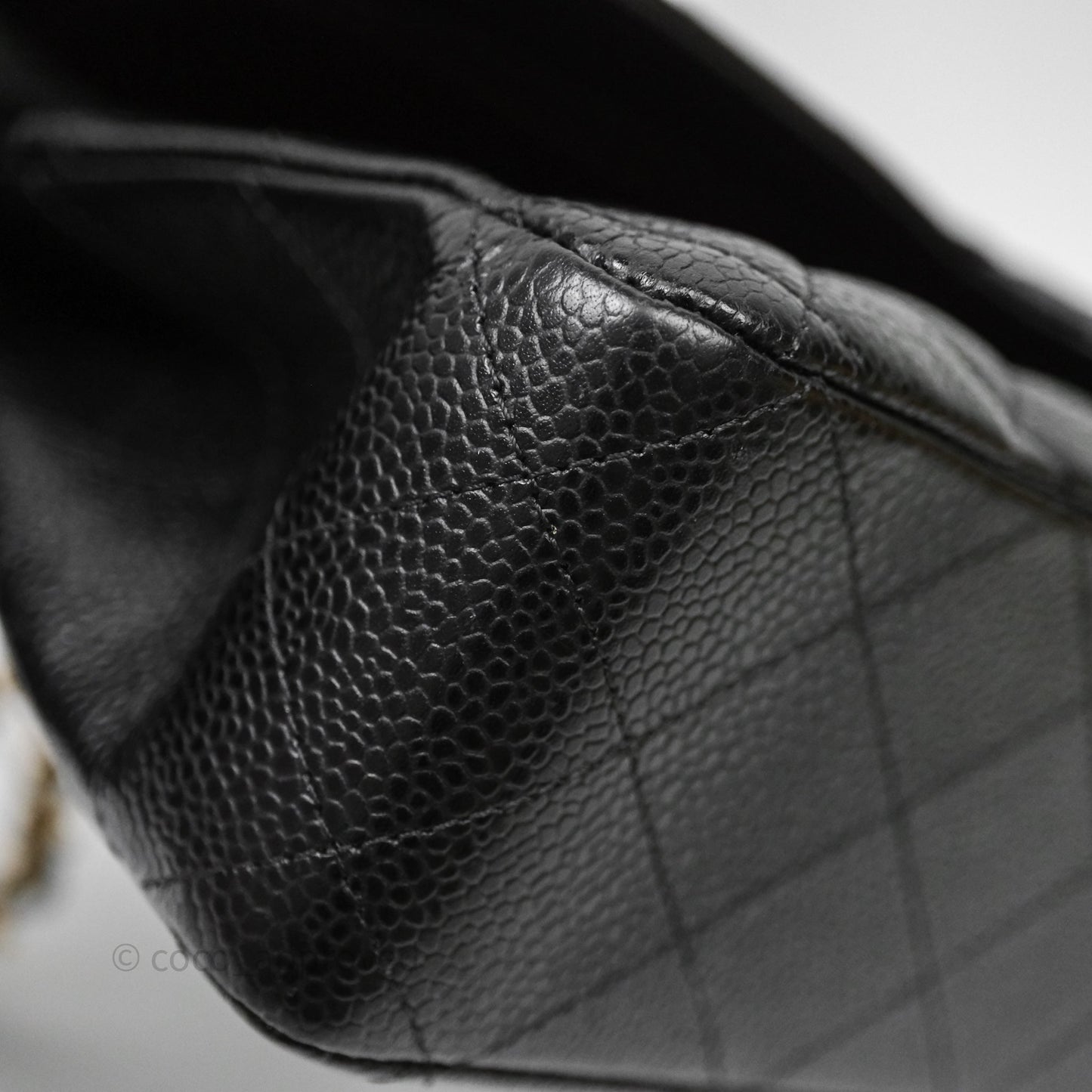 Chanel Classic M/L Medium Flap Quilted Black Caviar Gold Hardware