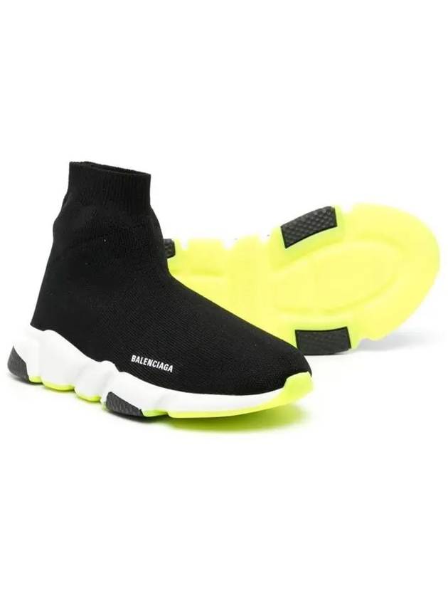 Luxury Balenciaga Kids Logo Speedrunner Sneakers Black
