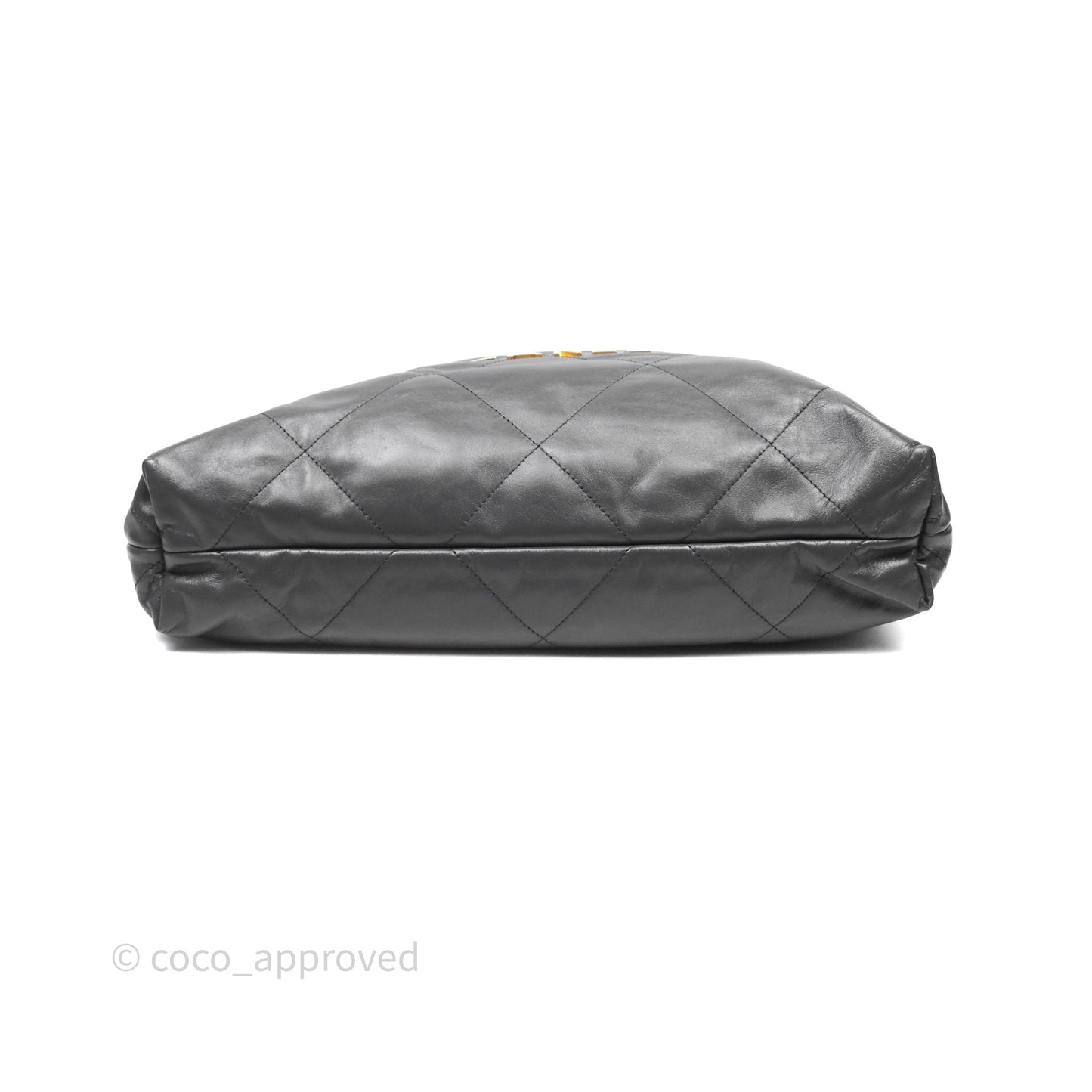 Chanel 22 Bag Medium Dark Grey Calfskin Gold Hardware