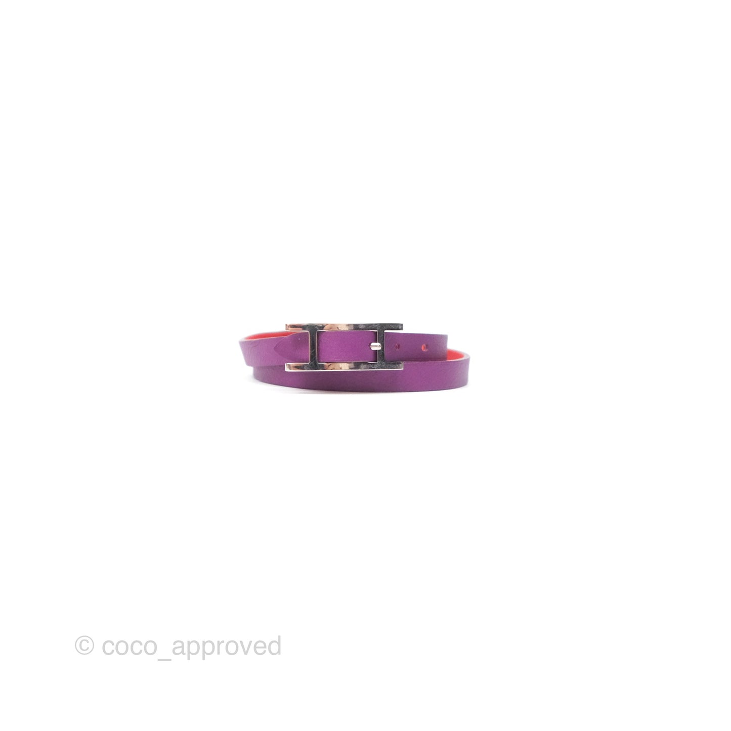 Hermès Behapi Double Tour Bracelet Capucine Anemone Palladium Hardware