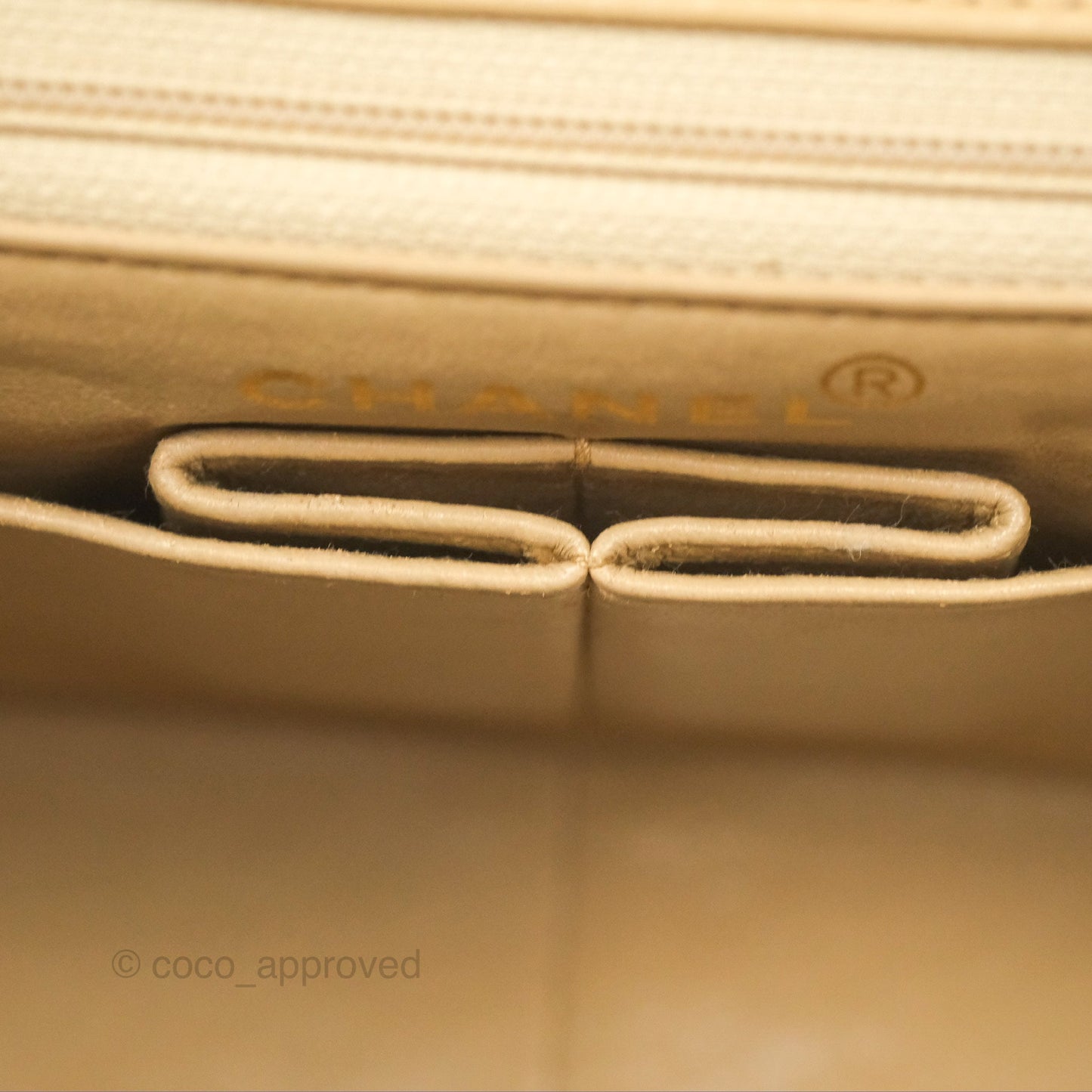 Chanel Vintage Square Flap Bag Beige Lambskin 24K Gold Hardware