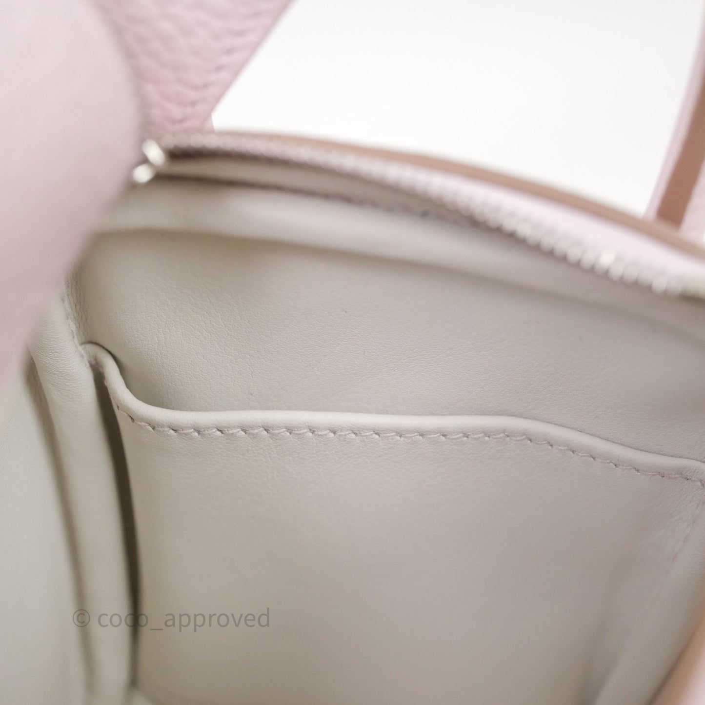 Hermès Mini Lindy 20 Mauve Pâle 09 Clemence Palladium Hardware