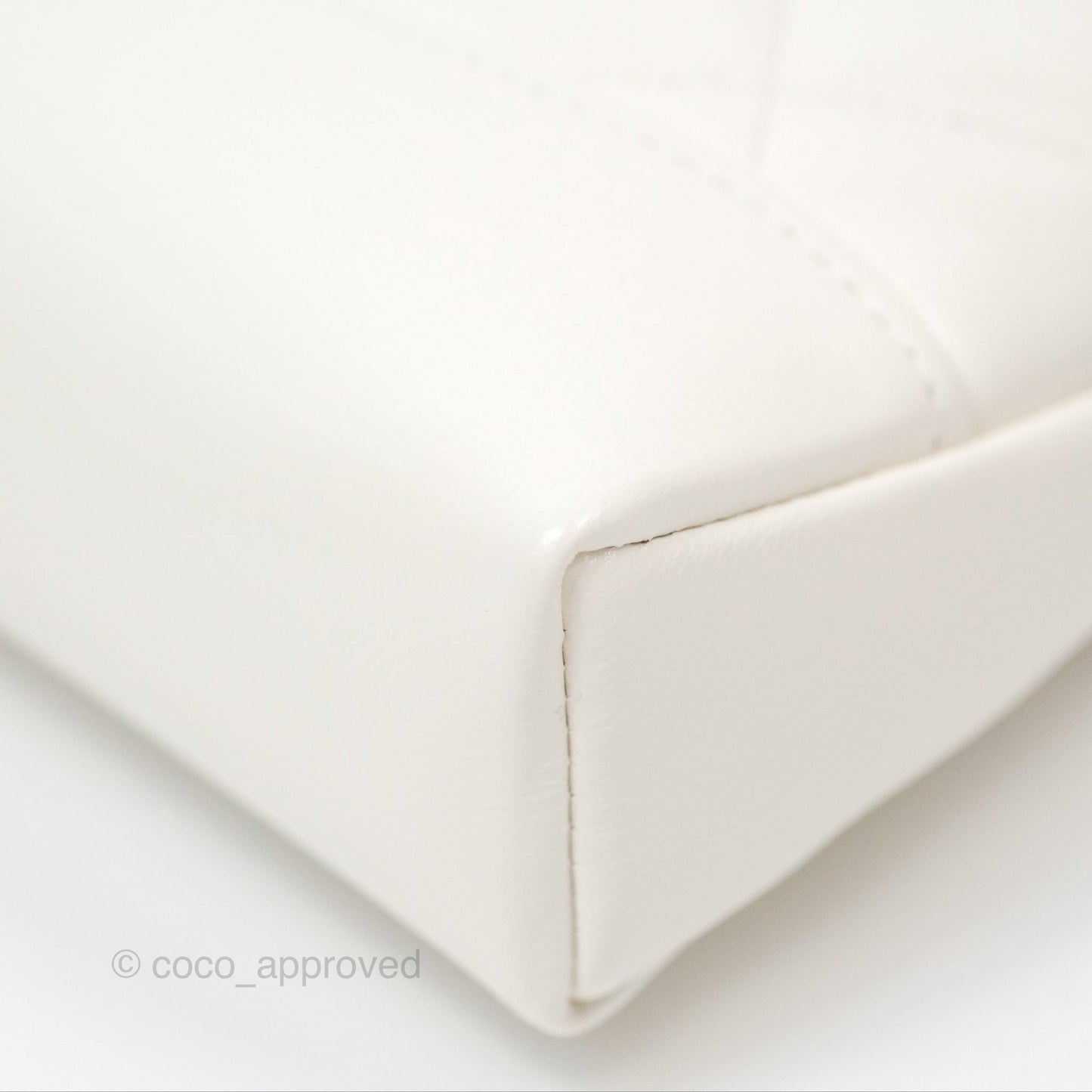 Chanel Nano 31 White Shiny Calfskin Gold Hardware