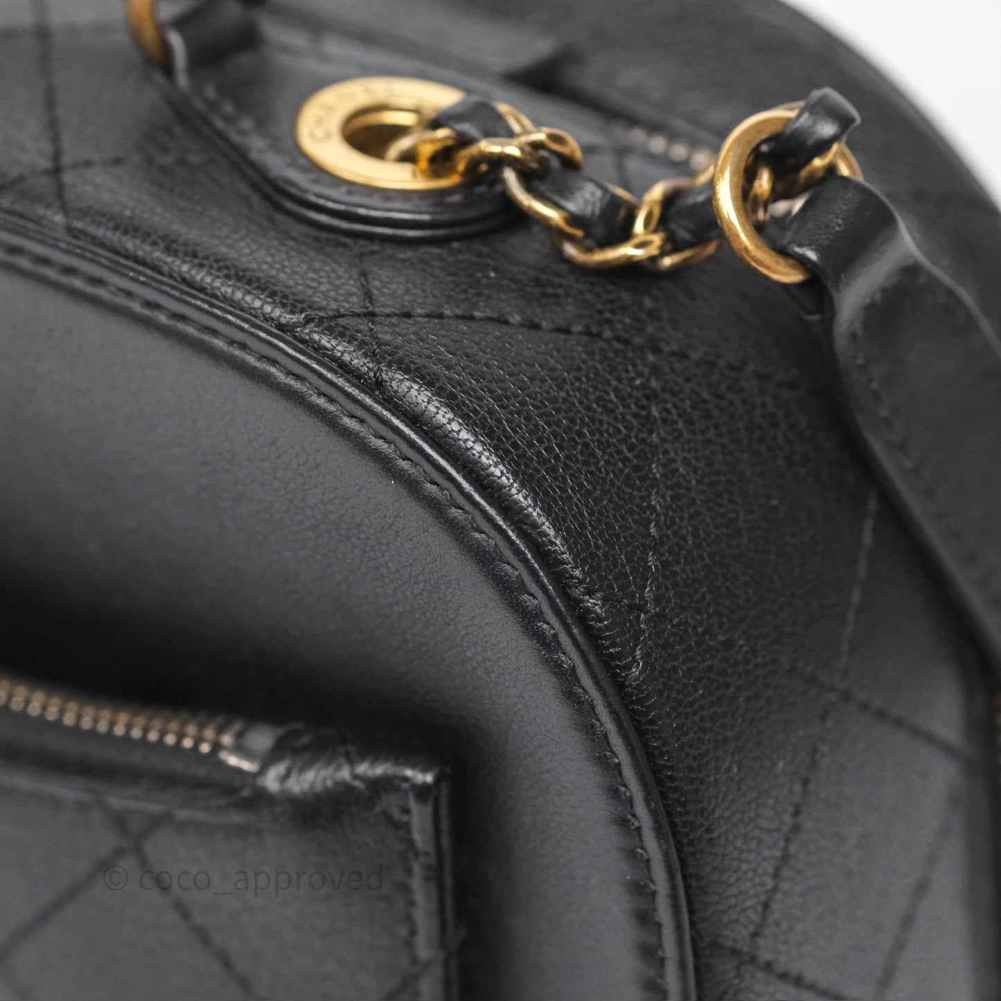 Chanel Coco Curve Vanity Black Calfskin & Goatskin Antique Gold Hardware
