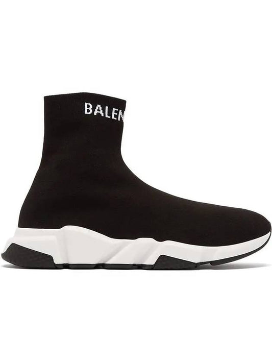 Luxury Balenciaga Speed Logo High Top Sneakers Black