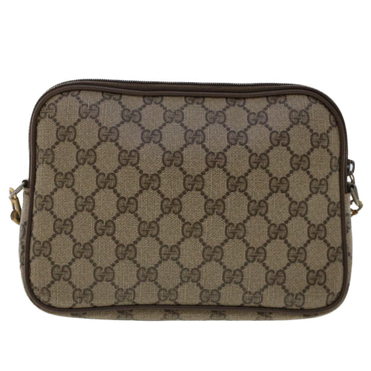 Luxury Gucci GG Canvas Shoulder Bag PVC Leather Beige  48136