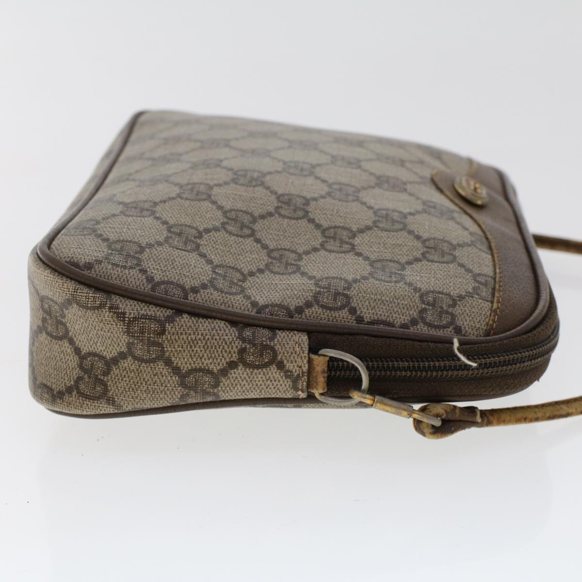 Luxury Gucci GG Canvas Shoulder Bag PVC Leather Beige  48136