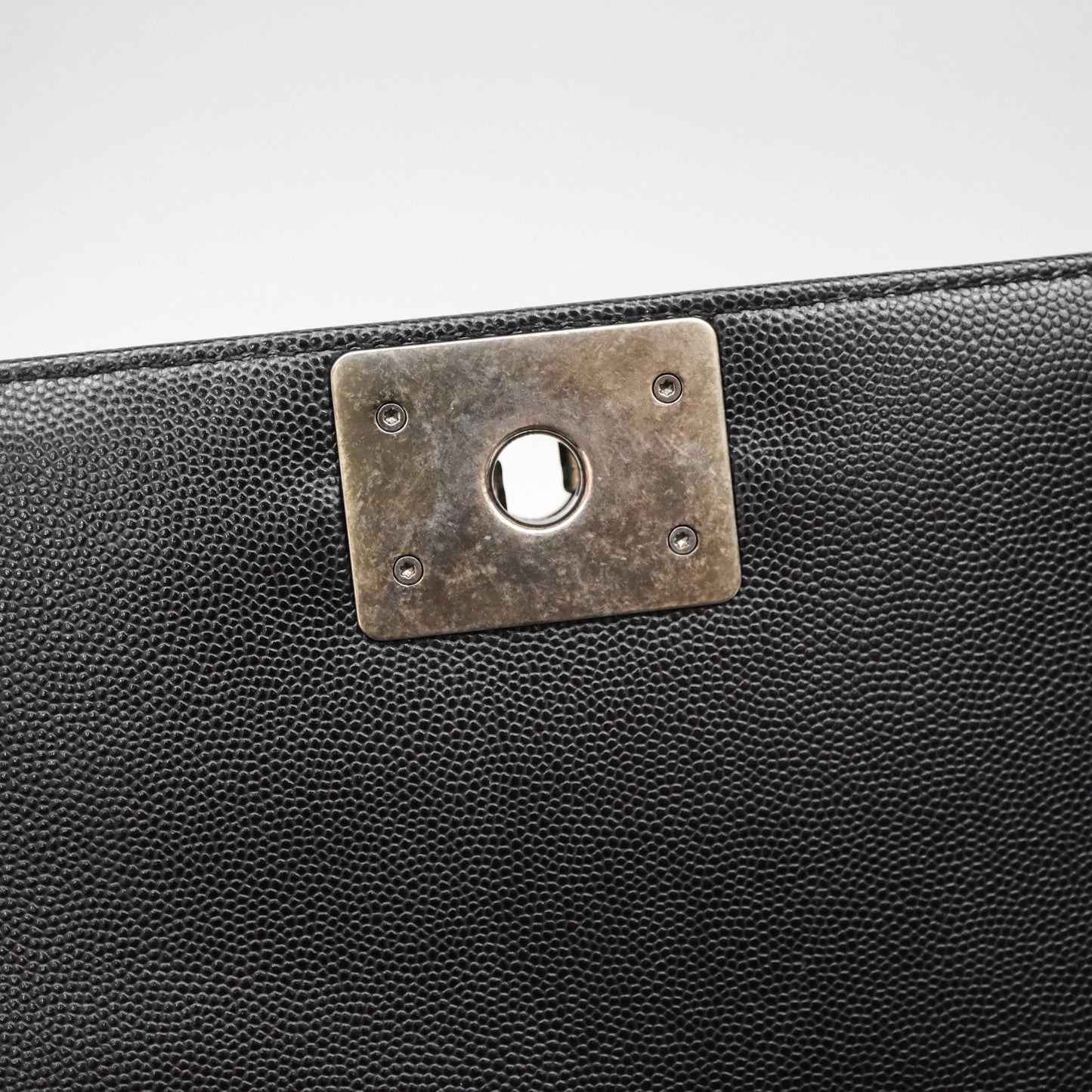 Chanel Quilted Medium Boy Black Caviar Ruthenium Hardware