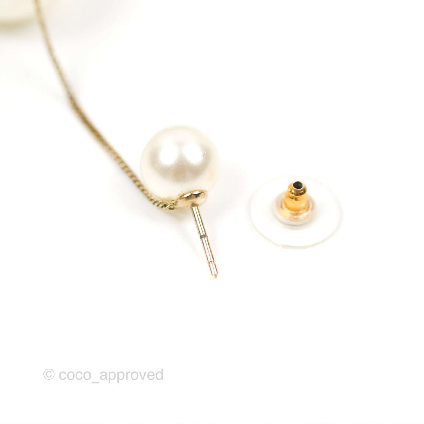 Chanel CC Pearl Drop Earrings