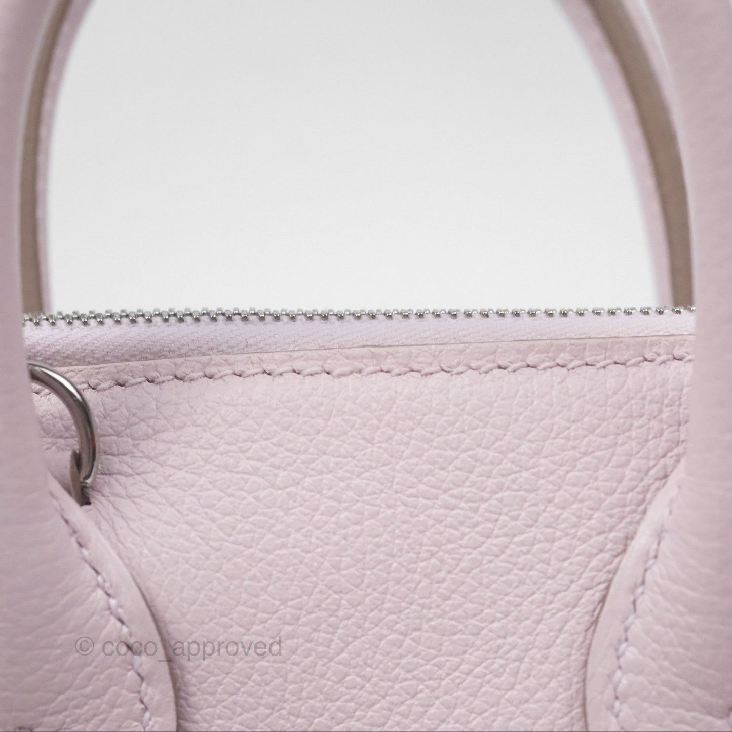 Hermès Bolide Mini 1923 Verso Evercolor Mauve Pale 09/ Caramel 28 Palladium Hardware