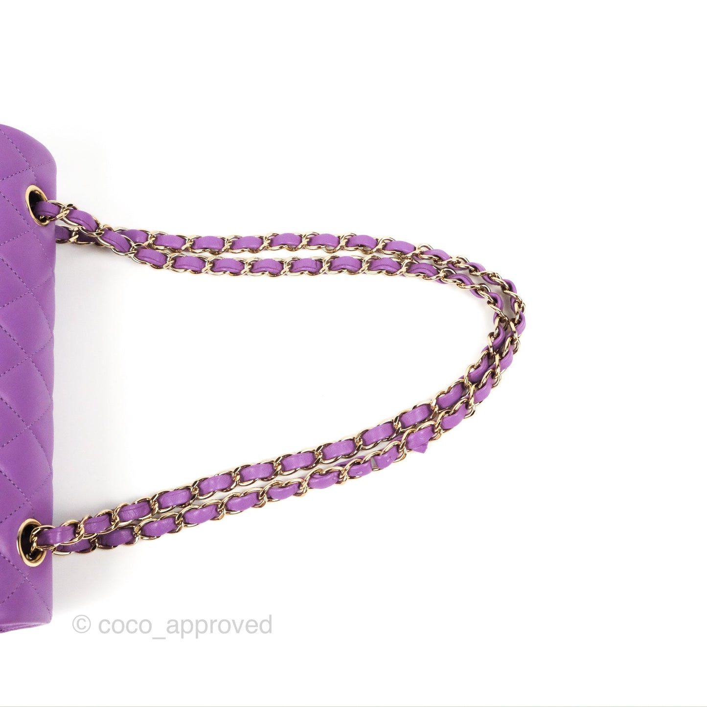 Chanel Small Classic Quilted Flap Purple Lambskin Gold Hardware