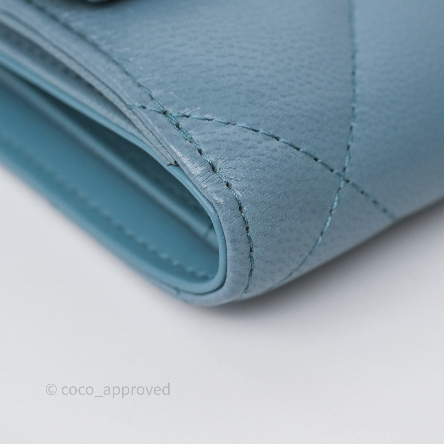 Chanel 19 Short Flap Wallet Cloud Blue Lambskin