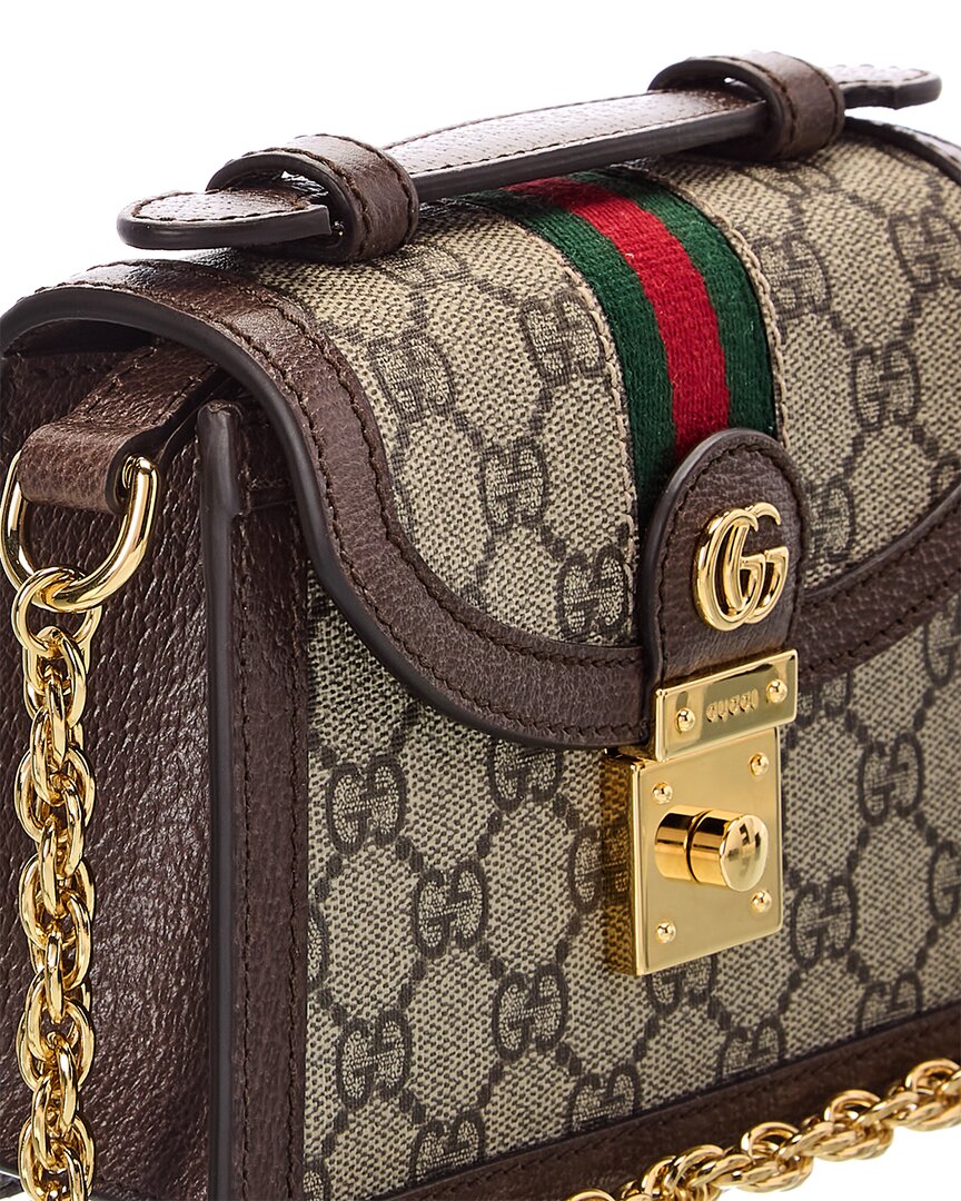 Luxury Gucci Trending 2025 Ophidia Mini GG Supreme Canvas & Leather Shoulder Bag