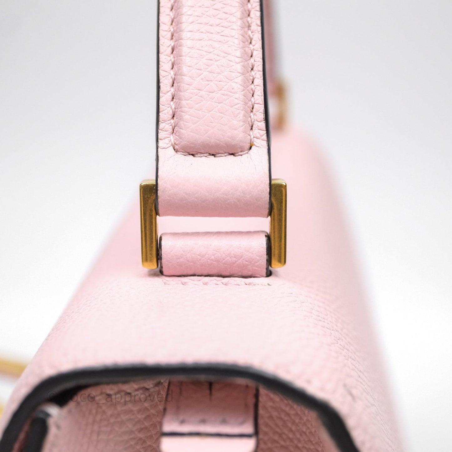 Valentino Garavani Small Vsling Grainy Calfskin Bag Light Pink Aged Gold Hardware