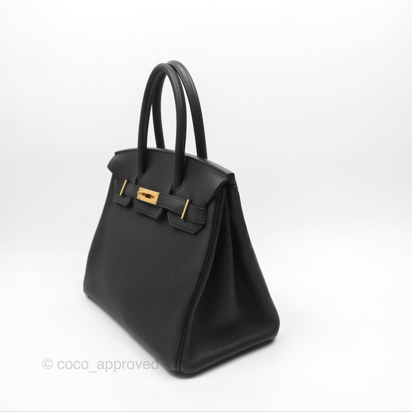Hermès Birkin 30 Retourne Black Noir 89 Togo Gold Hardware