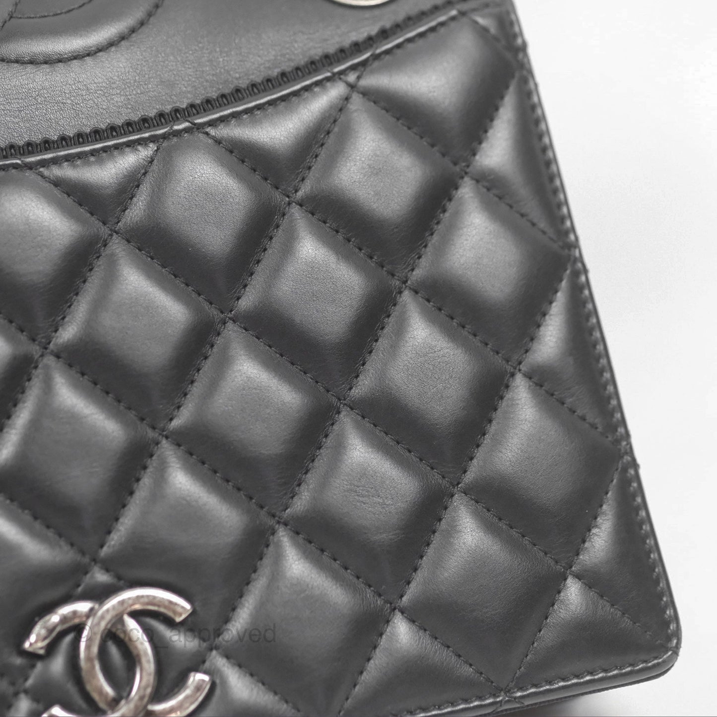 Chanel Quilted Ballerina Small Flap Bag Black Lambskin Ruthenium Hardware