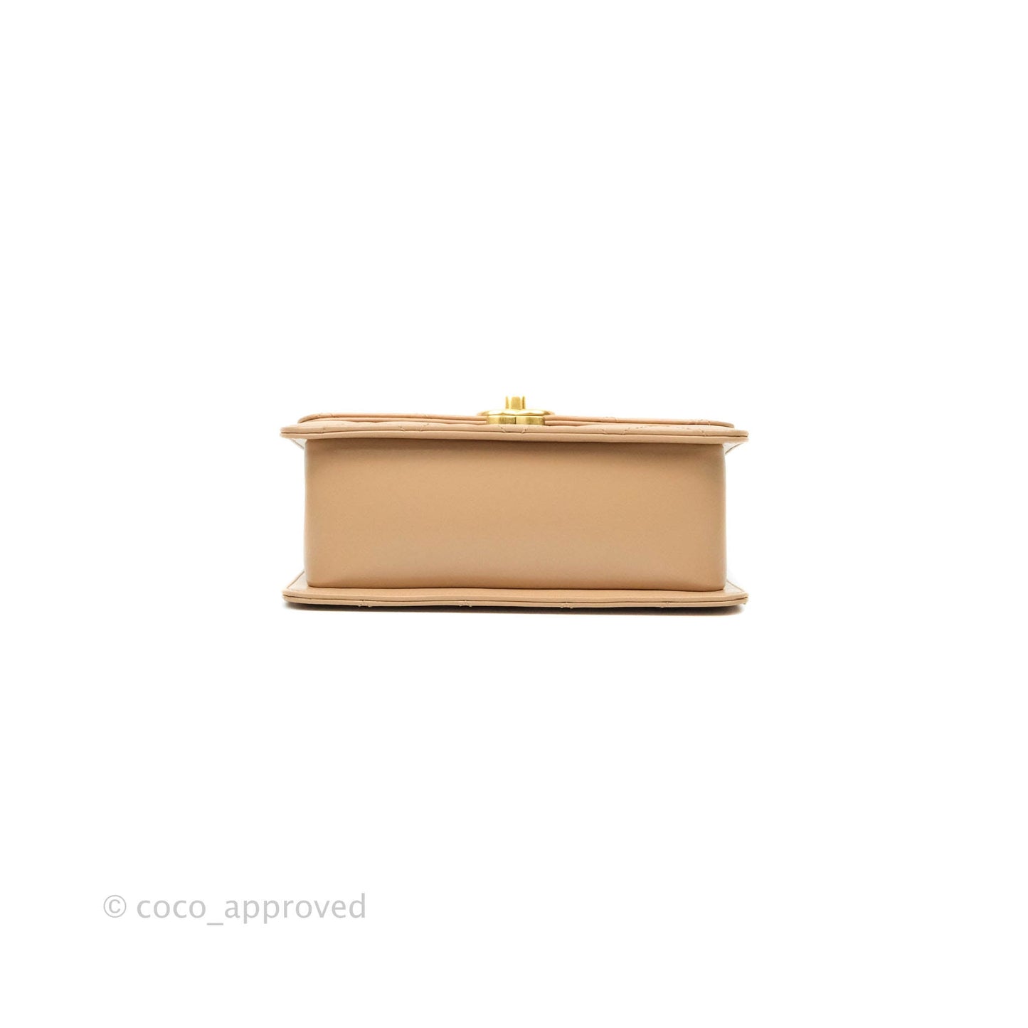 Chanel Quilted Mini Perfect Fit Adjustable Beige Calfskin Gold Hardware 21A