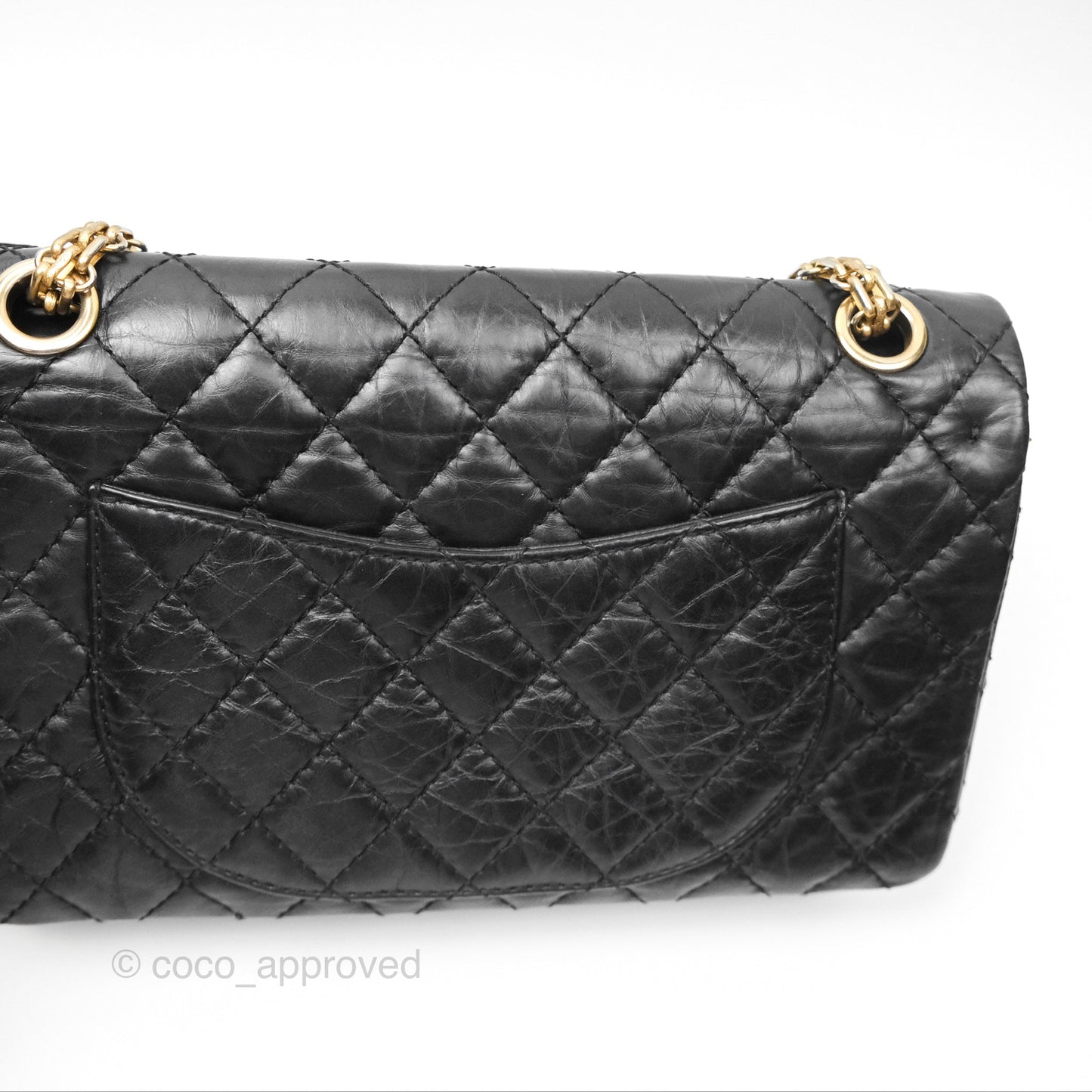 Chanel Reissue 225 Quilted Black Aged Calfskin Aged Gold Hardware