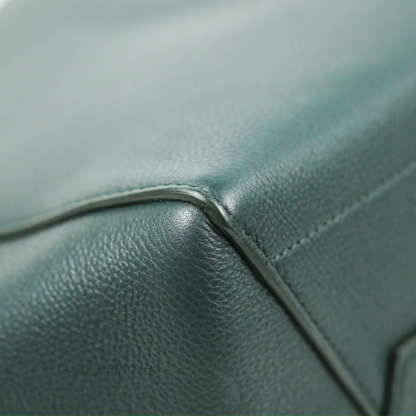 Celine Sangle Bucket Bag Grained Calfskin Dark Green