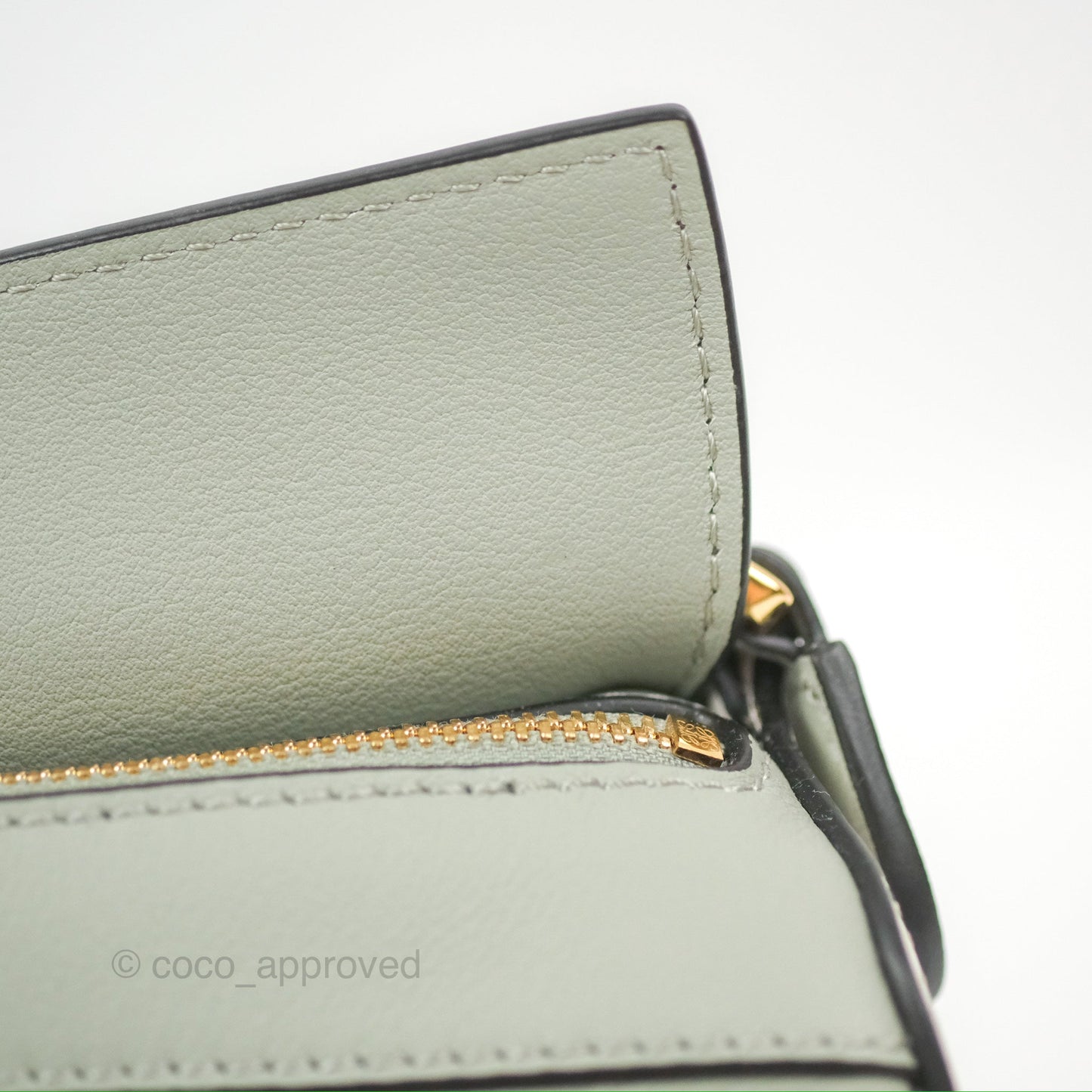 Loewe Mini Puzzle Bag Ash Green Calfskin