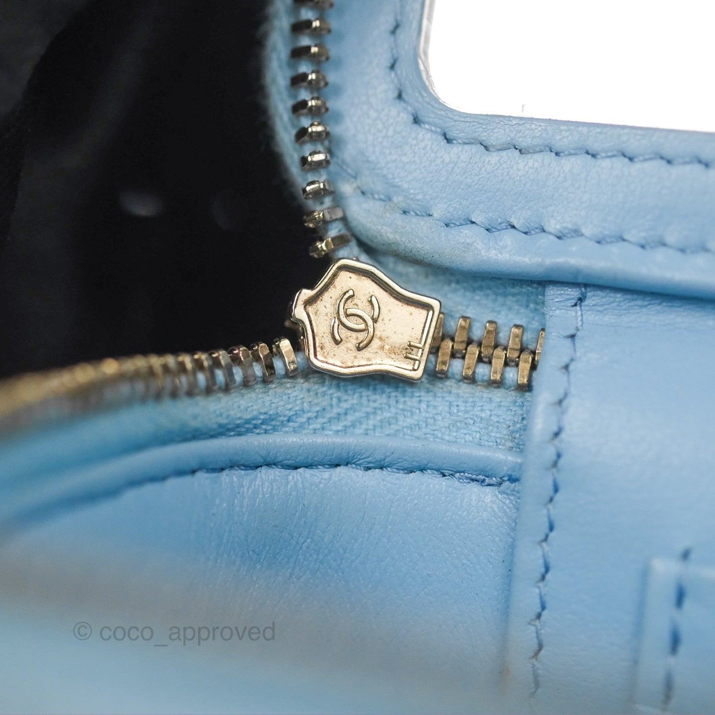 Chanel Classic Vanity With Chain Blue Caviar Gold Hardware