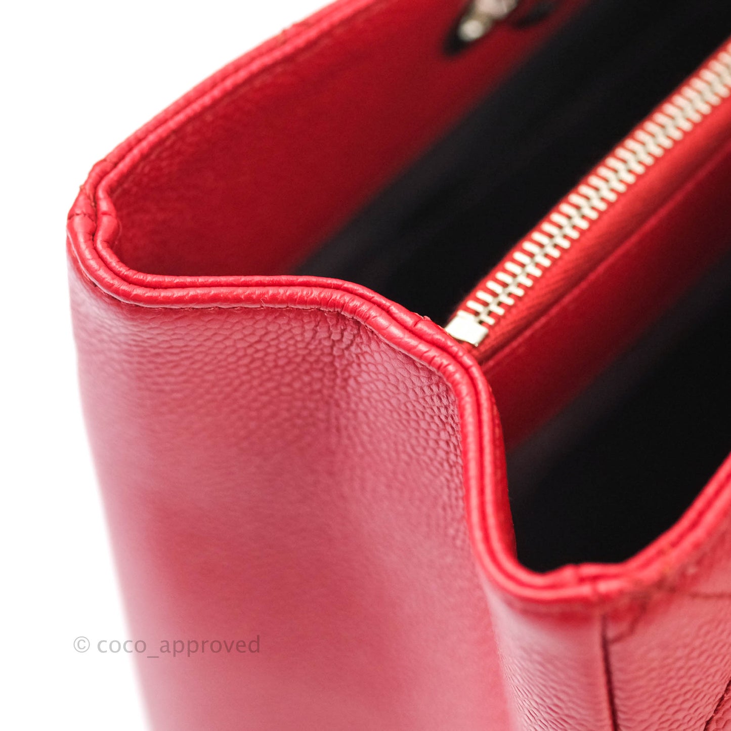 Chanel GST Red Caviar Silver Hardware