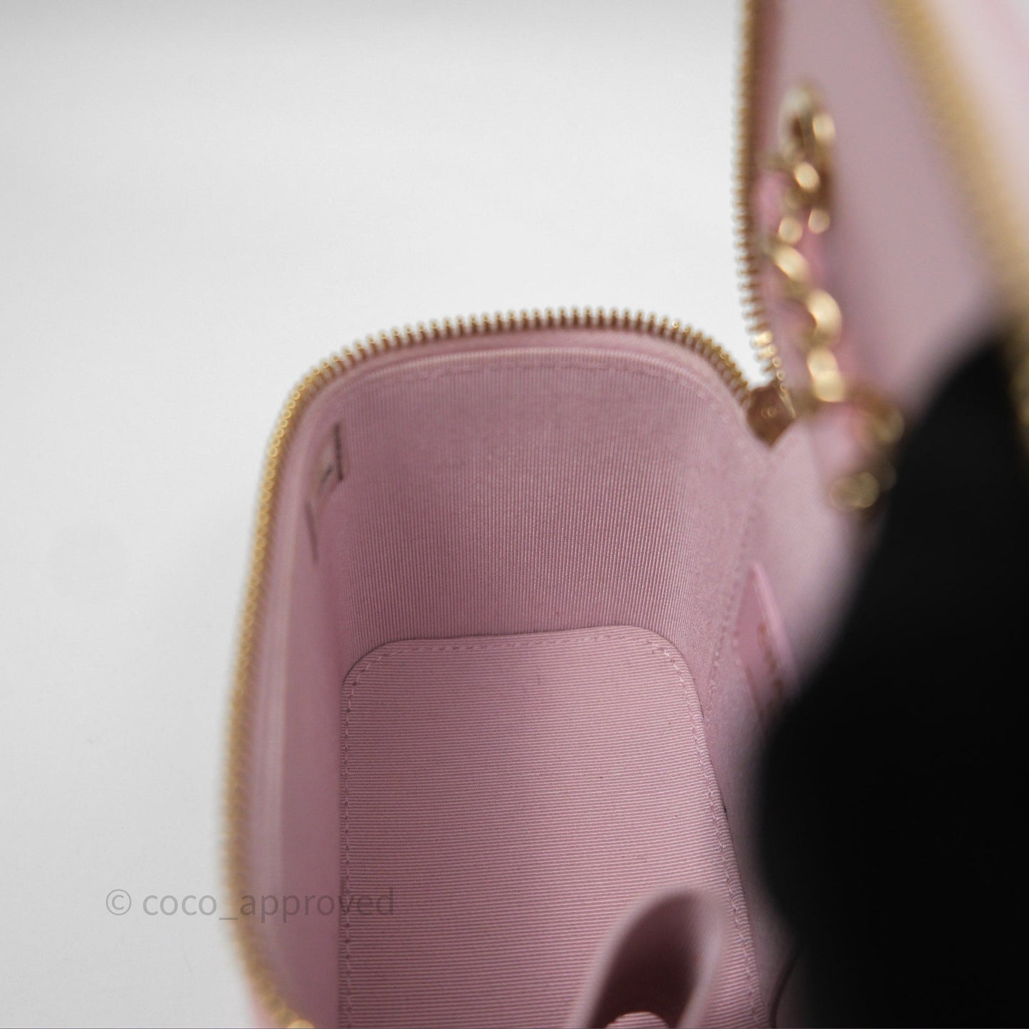 Chanel Mini Vanity With Chain Lilac Caviar Gold Hardware