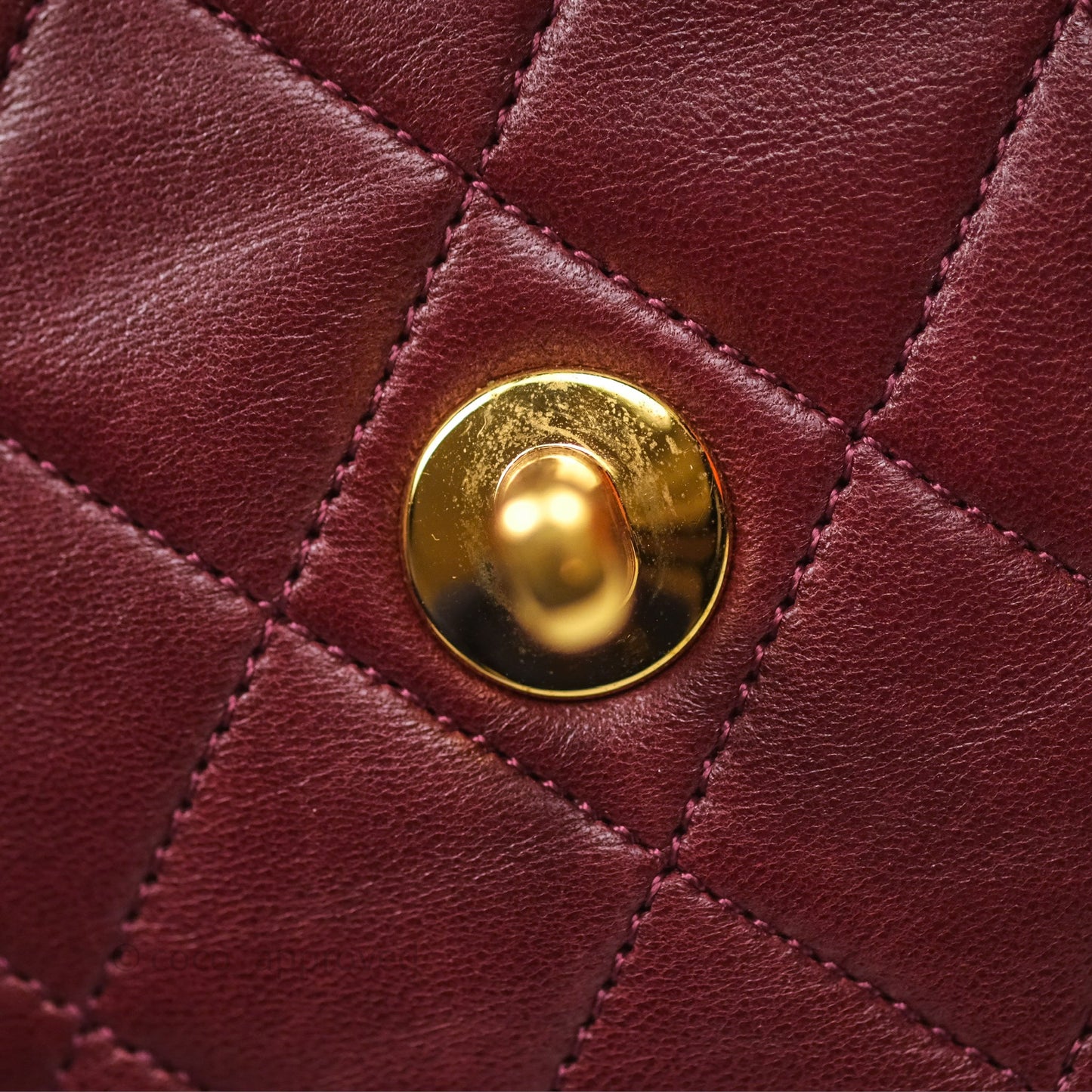 Chanel Vintage Mini Square Burgundy Lambskin 24K Gold Hardware