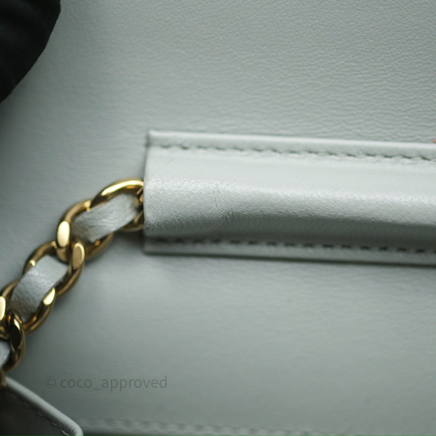 Chanel Classic Quilted Wallet on Chain WOC Grey Lambskin Gold Hardware
