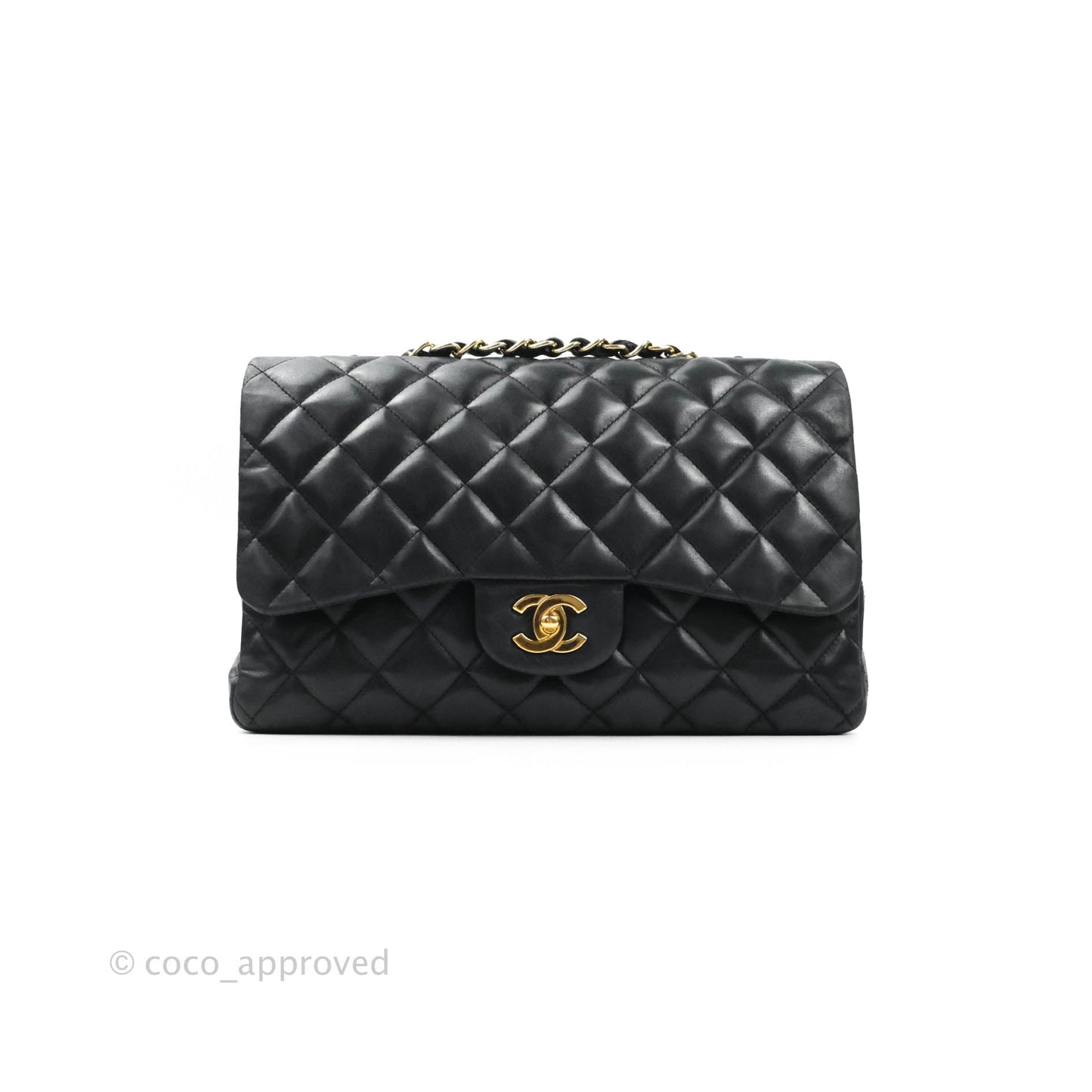 Chanel Jumbo Single Flap Black Lambskin Gold Hardware⁣⁣
