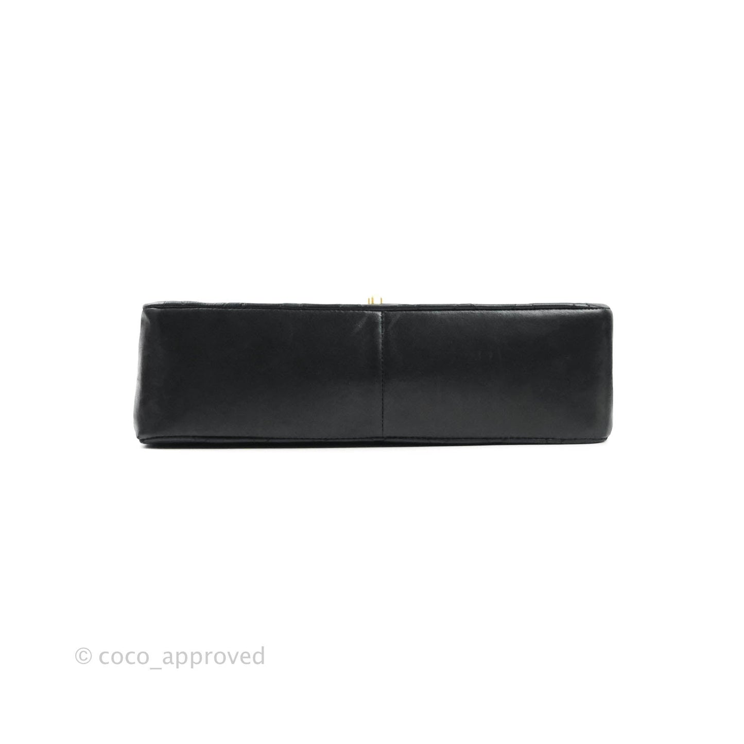 Chanel Vintage M/L Quilted Lambskin Medium Double Flap Bag Black