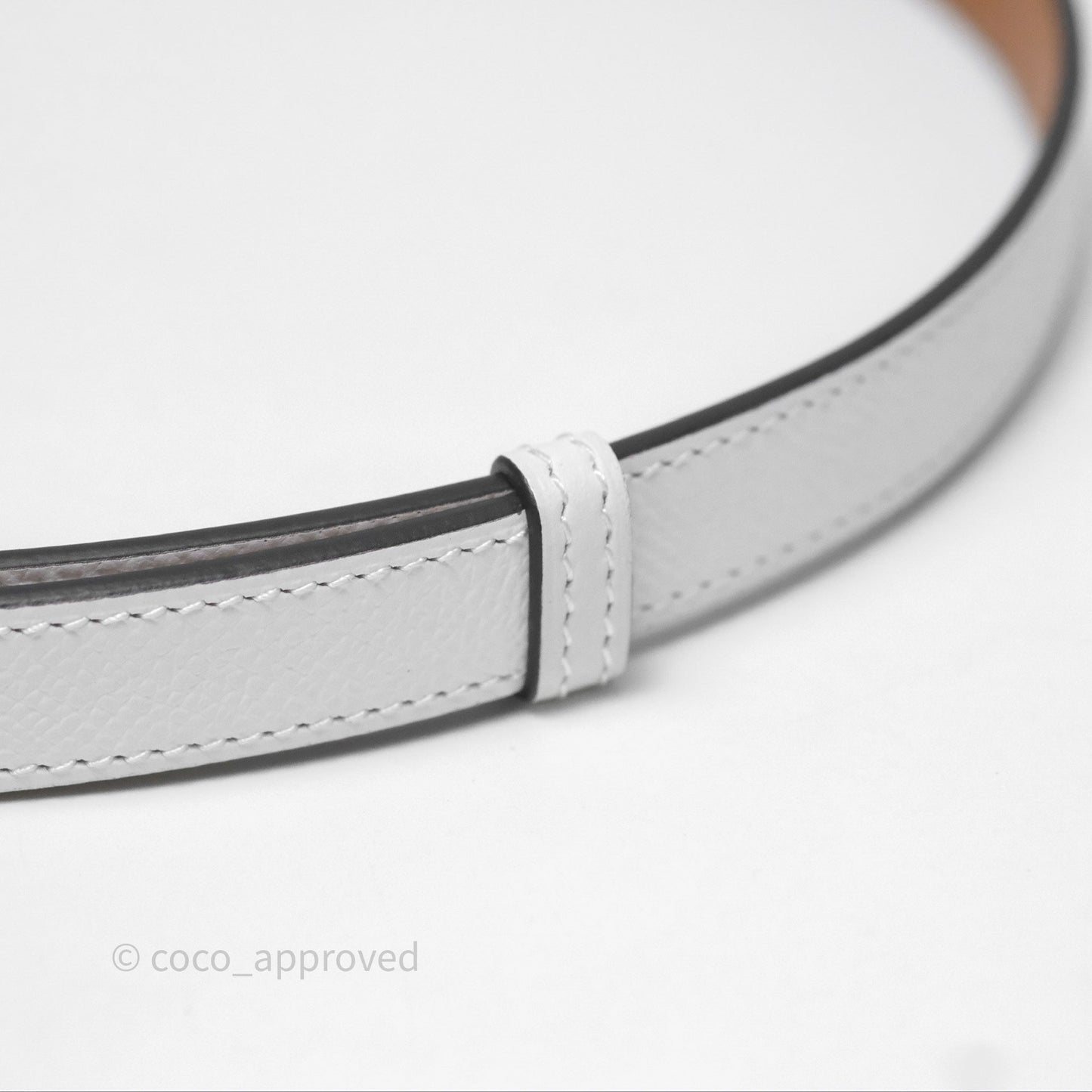Hermès Kelly 18 Belt 01 Blanc White Epsom Rose Gold Hardware