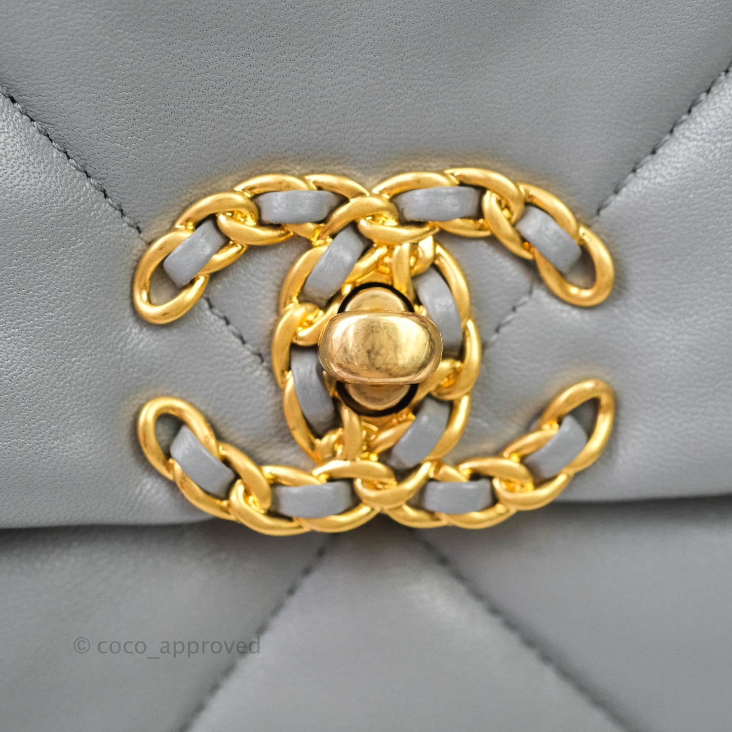 Chanel 19 Large Grey Goatskin Mixed Hardware