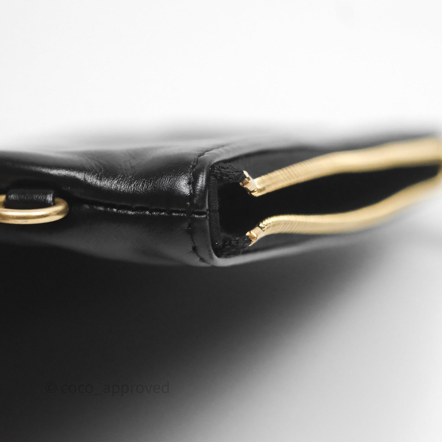 Chanel 22 Bag Small Black Shiny Calfskin Aged Gold Hardware