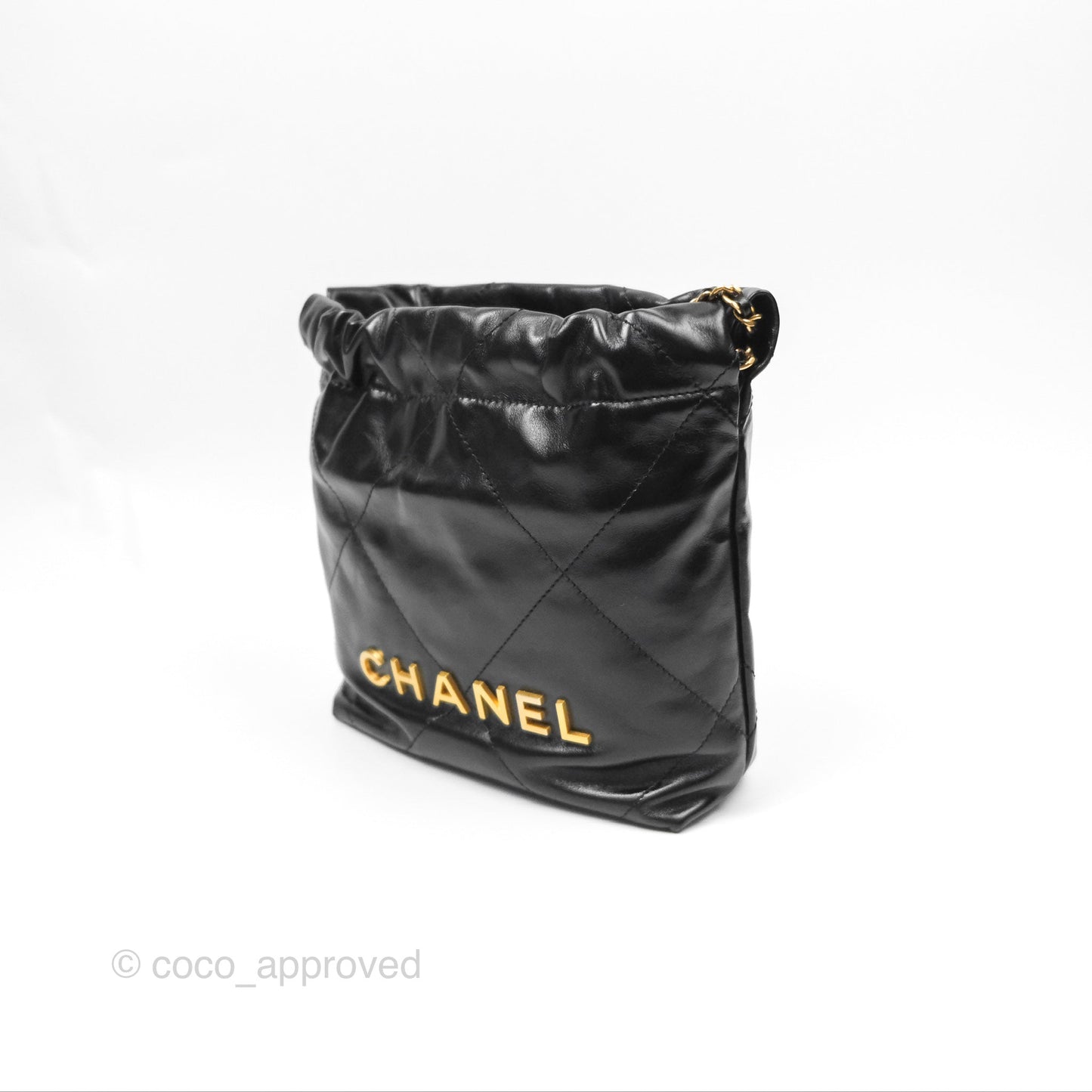 Chanel 22 Mini Bag Black Crumpled Calfskin