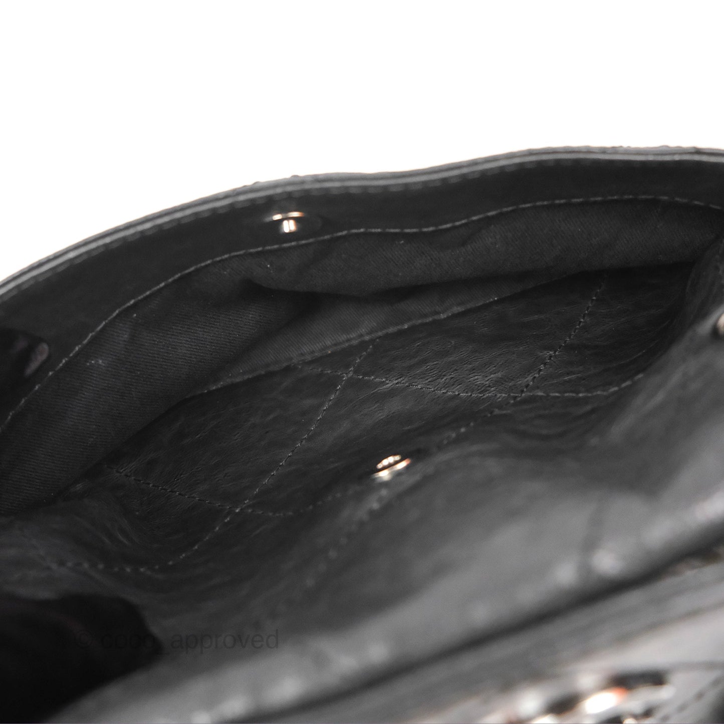 Chanel Large Hamptons Shopping Tote Black Washed Calfskin