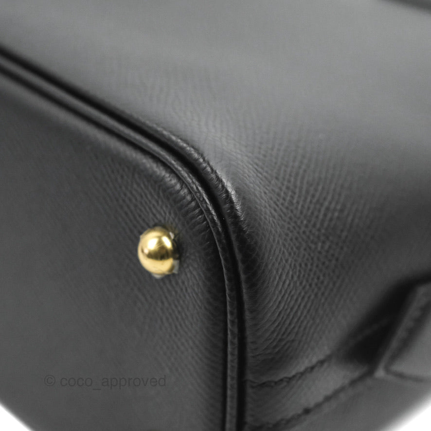 Hermès Bolide 1923 25 Black Epsom Gold Hardware