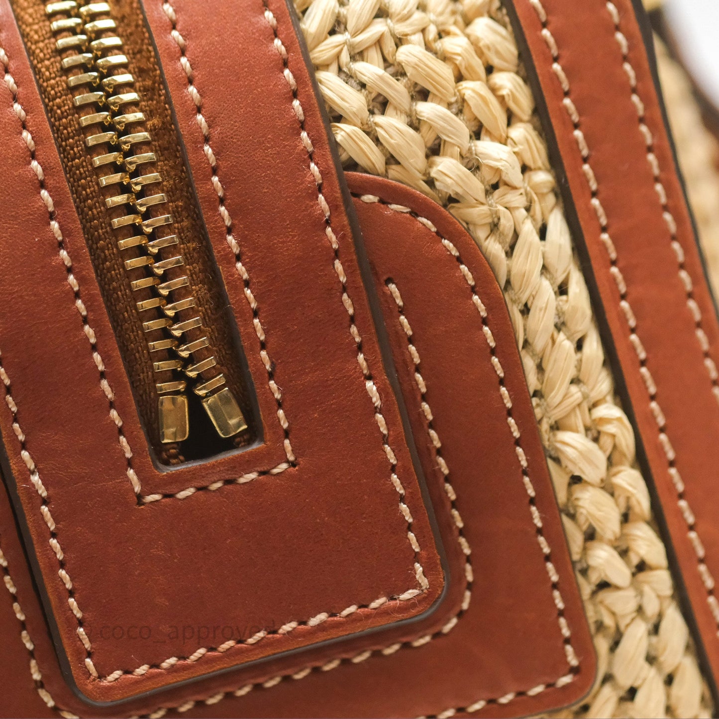 Delvaux Cool Box MM Bohème Raffia Brown